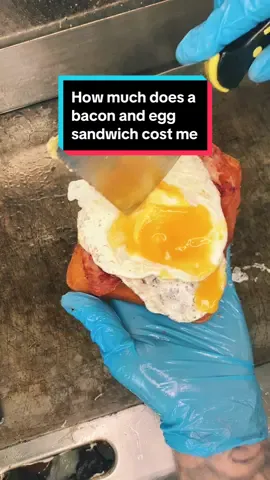 How much does a bacon & egg sandwich cost to make?  #baconandeggsandwich #breakfastsandwich #baconandeggs #breakfast 