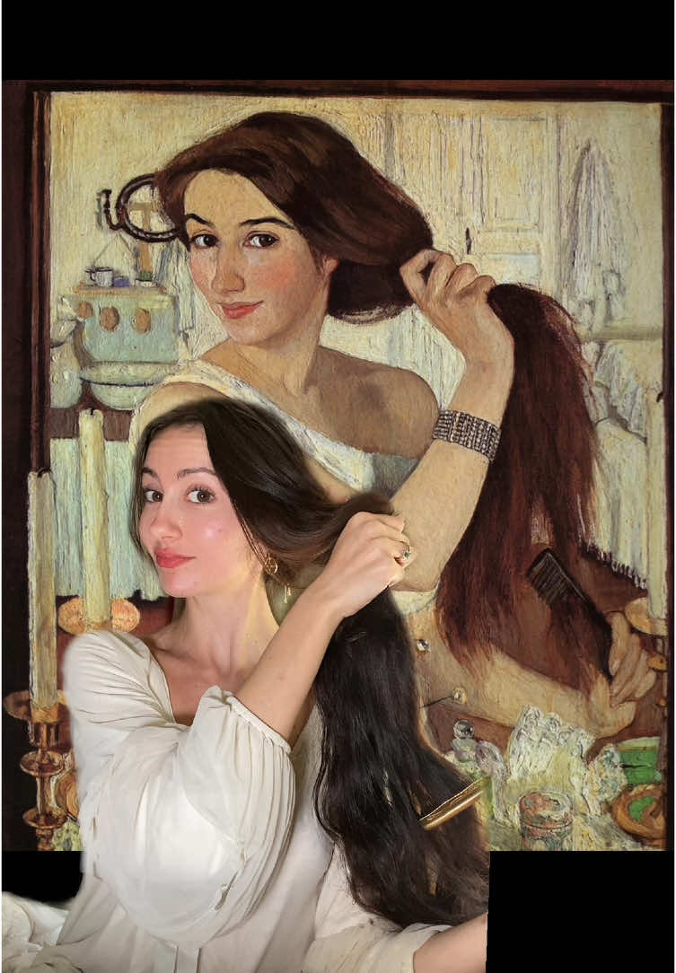 this is actually insane  ⋆⁺₊⋆ ☾⋆⁺₊⋆ • • #doppelganger #lookalike #lifeimitatesart #art #atthedressingtable  