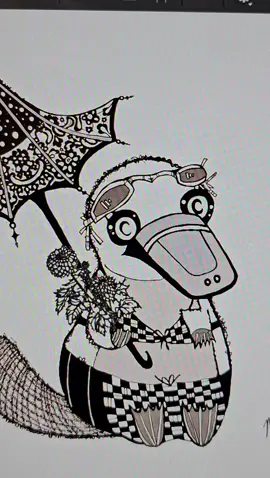 Persephone is now carrying flowers 💐 Her black and white form is nearly complete then I will color her :-) #wipartsketch #workinprogressart #digitalart #plaidypus #plaidypuss #plaidfit  #patternsonpatterns #platypus #platypuslove #platypusart #platypusartwork #animalart #sillyillustrations #illustrationart🎨 #blackandwhiteart #blackandwhiteversion #drawinginblackandwhite 