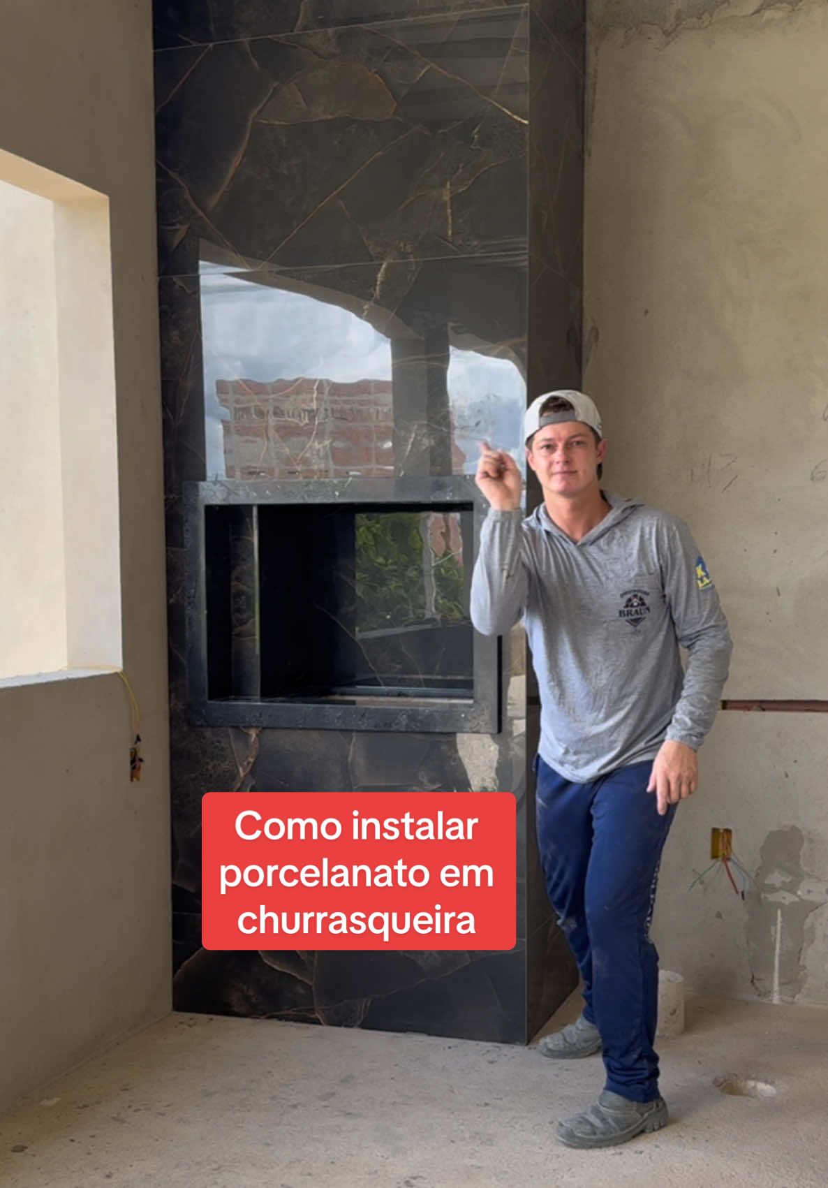 Como instalar porcelanato em churrasqueira #dicas #obra #foryou #casa #pedreiro #dica #pedreiros #construção #churrasqueira 