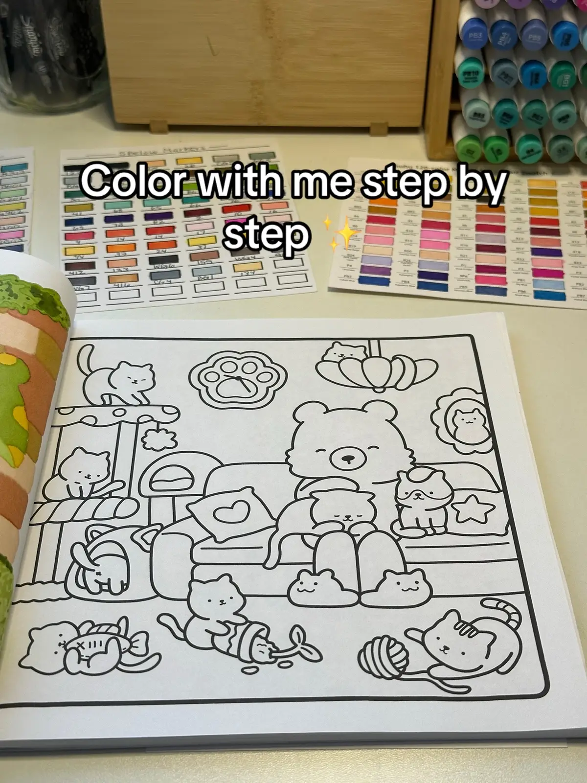 #colorwithme #ohuhumarkers #coloring #cozyfriendscoloringbook #cocowyo #coloringbook #cocowyo #cozyfriends #coloringtutorial #caliart #alcoholmarkarkers 