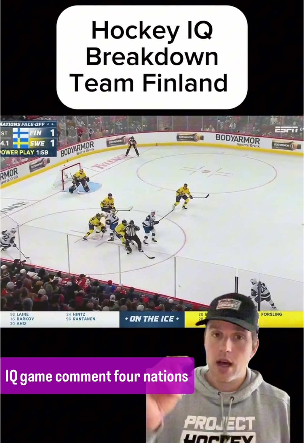 Hockey iQ breakdown of the four nations face off Sweden versus Finland #hockeyiq 