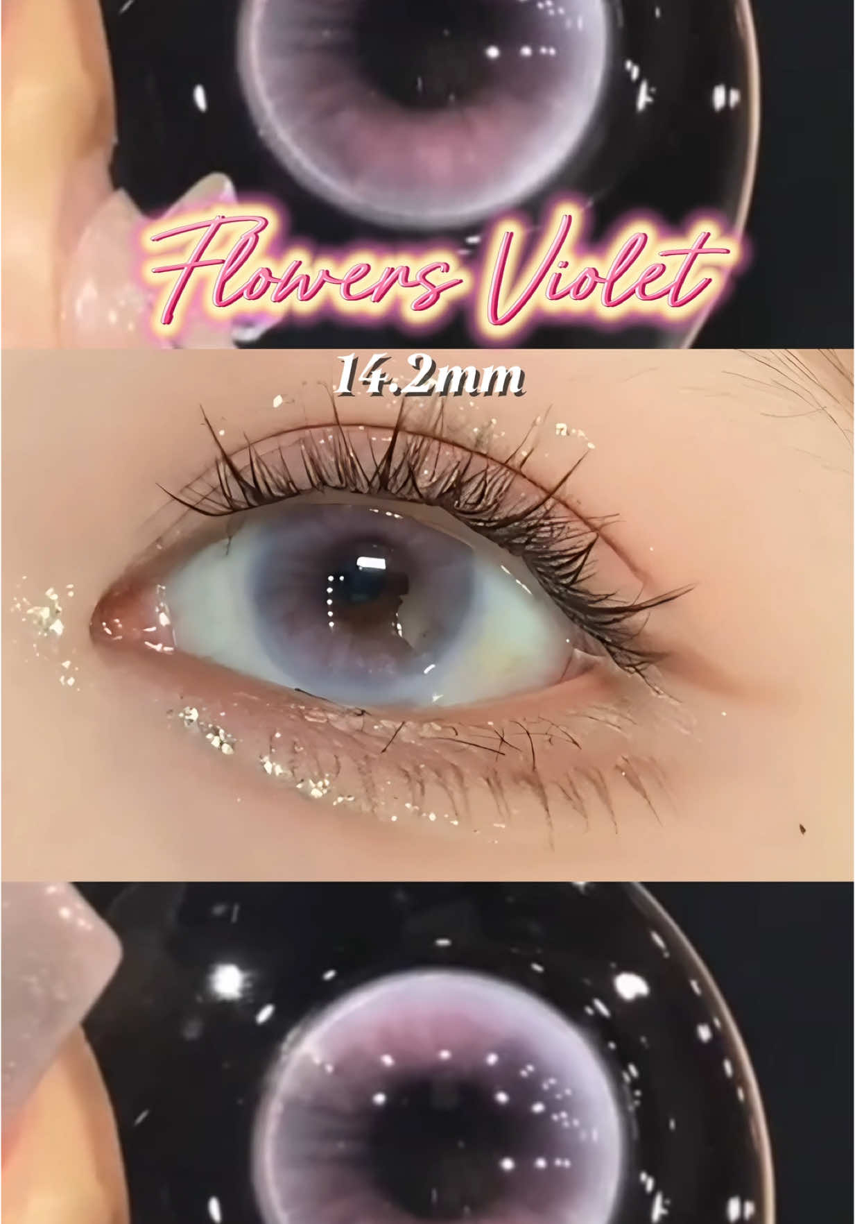 Lens xinh: Flowers Violet Gdia: 14.2mm Vân hồng tím viền mỏng loang màu lạ mắt siêu cưng, hợp nhiều tông makeup nha! Lên mắt đúng viber trong trẻo tiểu thư 💕 #reviewlamdep #goclamdep #fyp #xuhuong #viral #xh #gslens  #lensviolet #lenstim #flowersviolet 