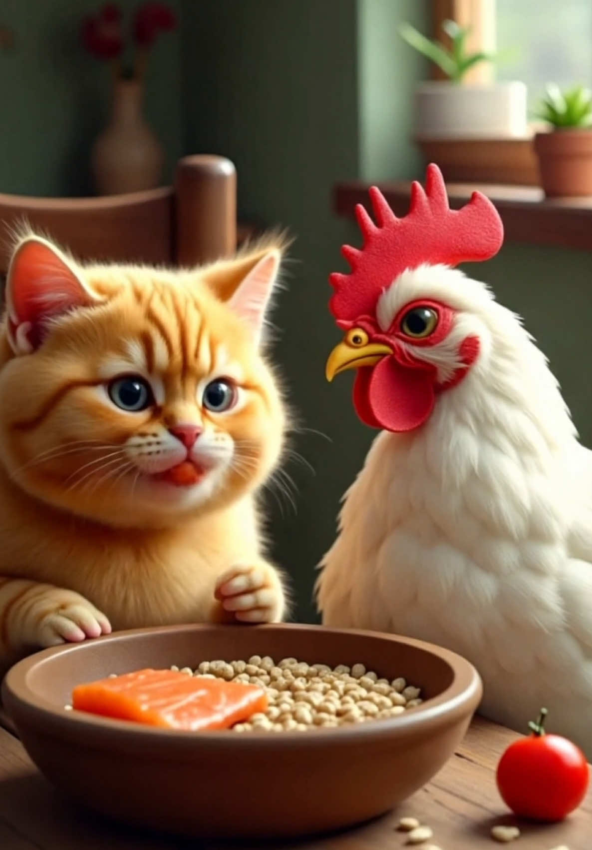 AI kisah kucing oren dan ayam #kucing #kucinglucu #cat #catsoftiktok #ayam #chicken #lucu #funny #ai #aiart #viral #viralvideo #viraltiktok #virall #viral_video #viralvideos #viralditiktok #fyp #fypシ #fypシ゚viral #fypage #fyppppppppppppppppppppppp #fypdongggggggg #fypp #fypdong #fypシ゚ 