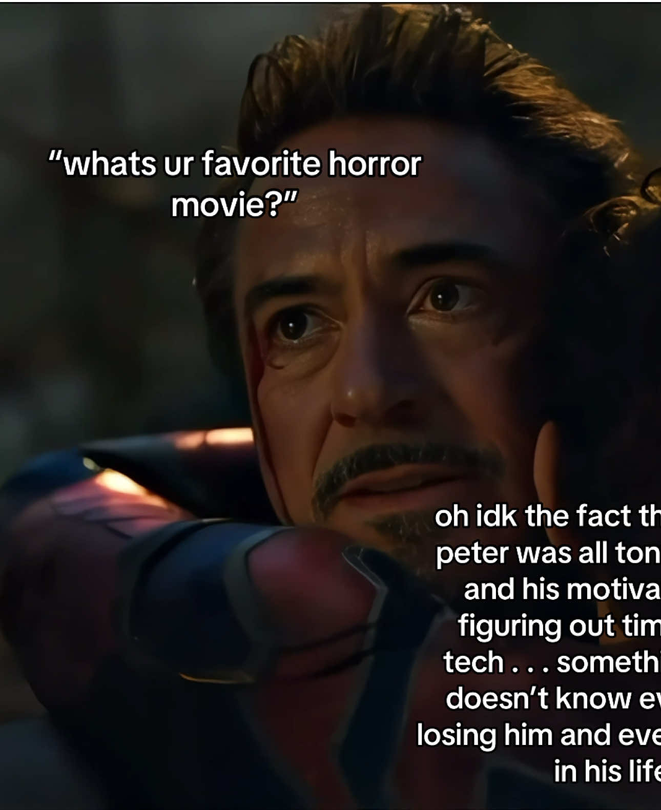 sorry 😔 #fyp #foryou #foryoupage #marvel #ironman #tonystark #peterparker #spiderman #ironman #avengersendgame #tomholland #robertdowneyjr #mcu #mcuedit #trending #viral #blowthisupforme #marvelstudios #cinemaedtz 