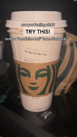 Medicine Ball from Starbucks is my go to drink when I’m feeling sicky!  #medicineball #feelingsick #medicineballatstarbucks #tea #honey #lemonade #sickday #notfeelingwell #starbucks #starbucksdrinks #fyp #homeremedies #fluseason #sicky #feelbetter #trythis #foryoupage 