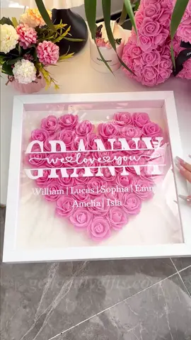 Mom’s Day = Love Day! 💐 Surprise her with your heart’s pick!🌸Custom Flower Shadowbox For Mom🌹Let her glow LIKE A ROSE!✨#Gift #mother #Rose
