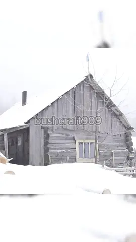 long winter night in an abandoned log cabin #bushcraft #camp #camping #survival #shelter #Outdoors #outdoor #build #fyp #viralvideo #wilderness #wildlife