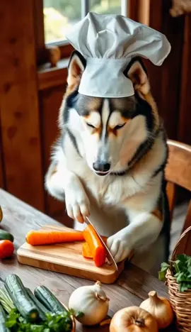 Adorable Husky Master Chef #creatorsearchinsights #fypspotted #viral #fyppppppppppppppppppppppp #fyp #aivideo #furbaby 