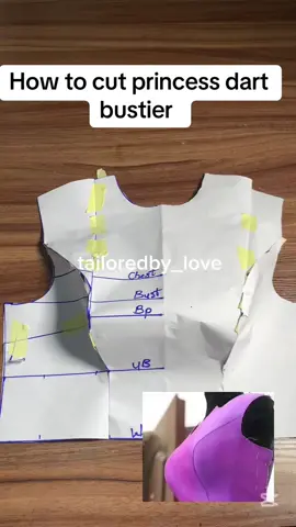 How to cut a princess dart bustier #princessdartbustier #princessdart #bustier #patterncraft #patternmakingtutorial #fashiondesign #goviral #sewingtutorial #nataliebraypatternmaking #tailoredby_love #creatorsearchinsights 