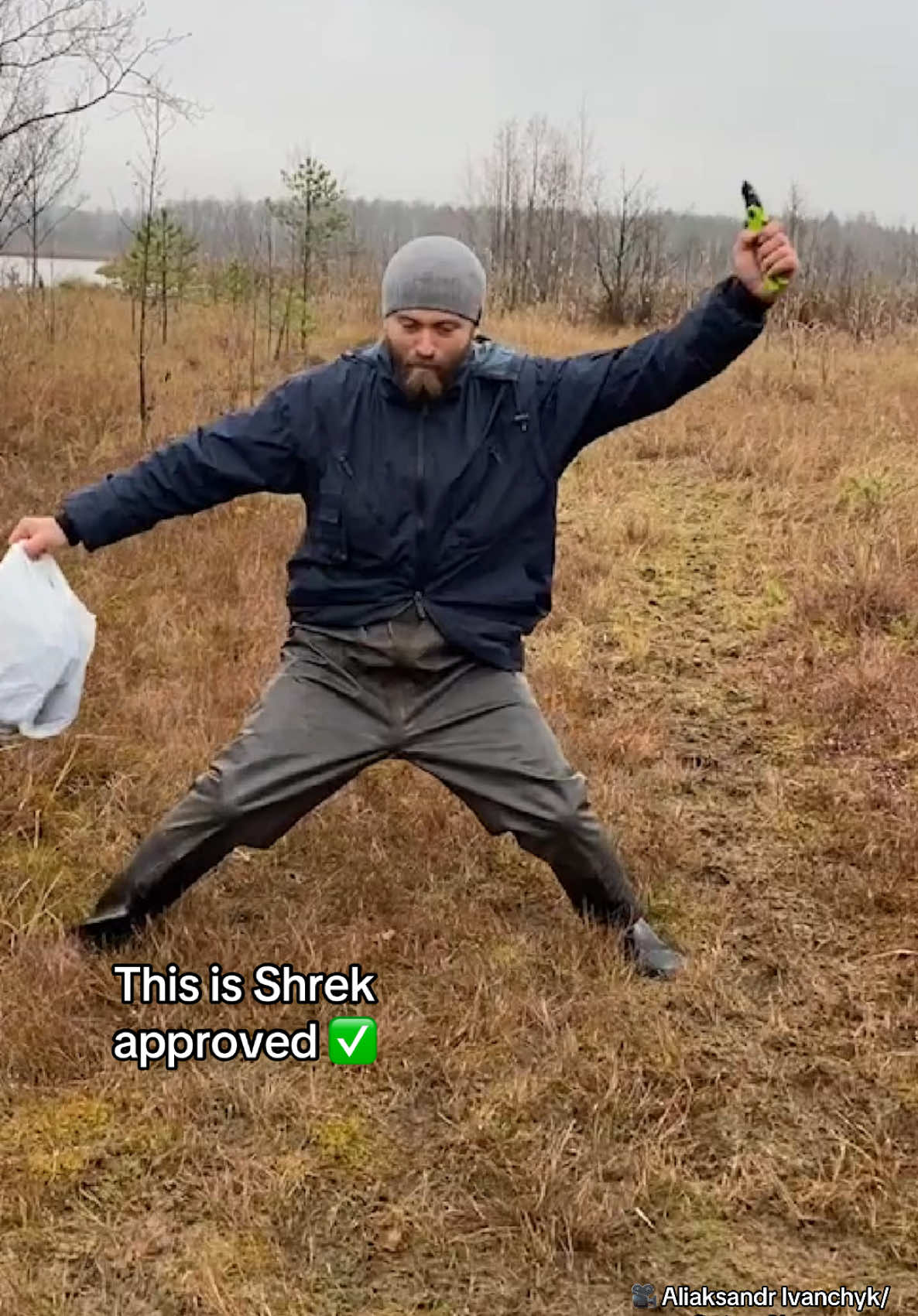 Swamp ground wobbles underneath this man’s feet.  The occurrence is known as a Floating Mat, when a meter of grass swampland can sit on the surface of a body of water and can bear significant weight but also causes a bouncy movement.  🎥 old_survivalist/ Aliaksandr Ivanchyk/ Caters News  #swamp #shrek #ground #weather #water 