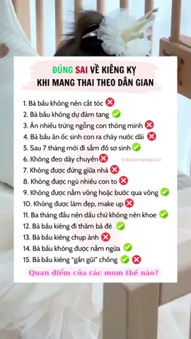 Đúng sai về kiêng kỵ khi mang thai theo dân gian. Quan điểm của các mẹ thế nào? #mebauhanhphuc #kenhmebau4.0  #mangthai #mangthailandau #mebau #camnangmebau #taplamme #thainhi #sinhcon 