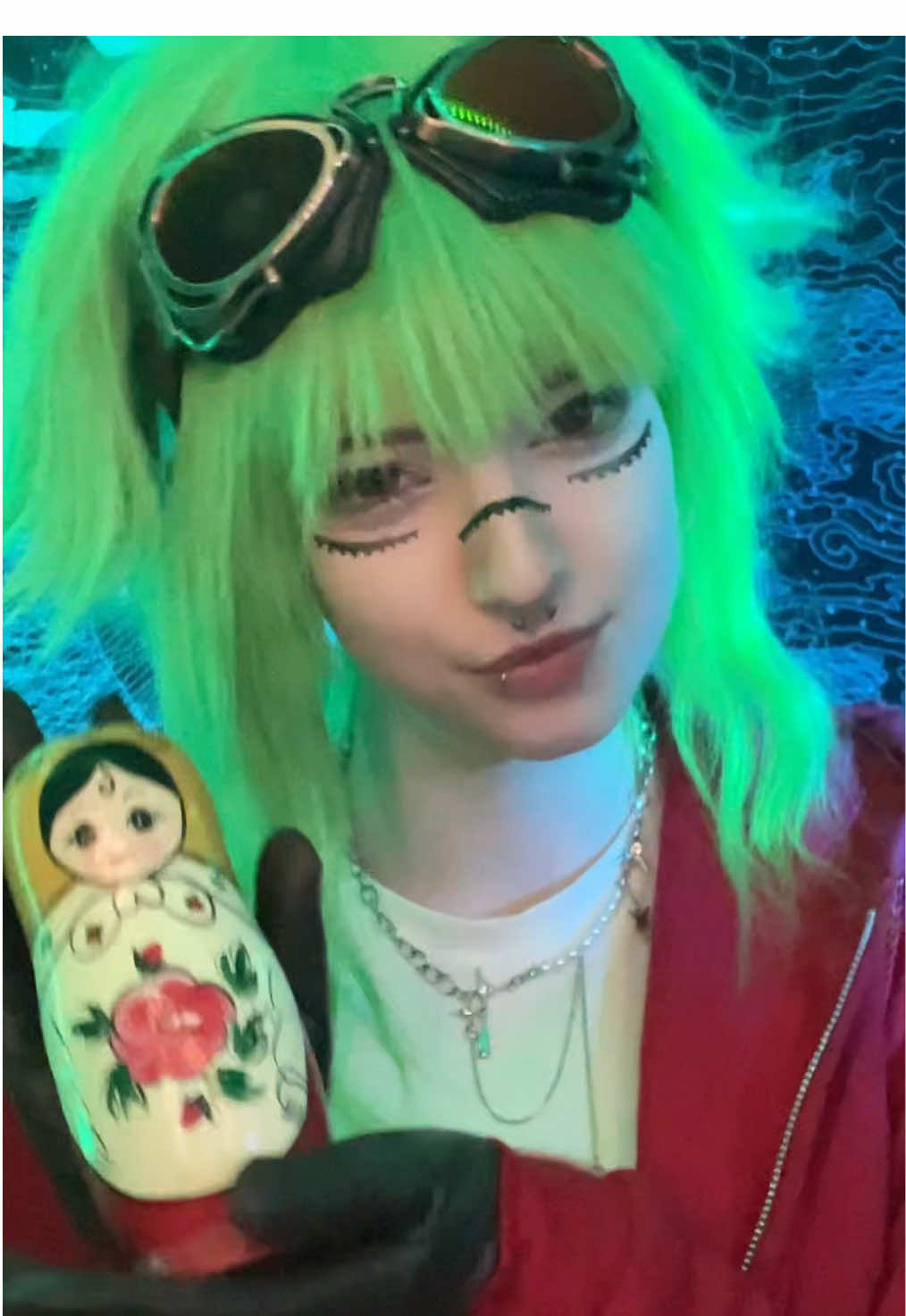 why’s my matryoshka doll the same colors that the mv is…. new conspiracy… #vocaloid #matryoshka #gumi #gumimegpoid #gumicosplay #vocaloidcosplay #matryoshkacosplay 