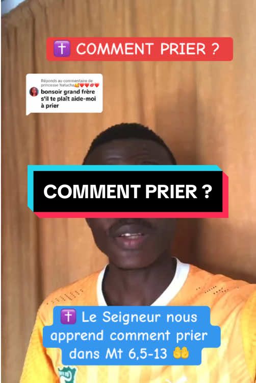 Réponse à @princesse Natacha🥰❤❤💋❤ COMMENT PRIER ? Le Seigneur Jesus nous montre comment Prier dans l'Evangile selon St Matthieu 6,5-13.  #objetliturgiquecatho #santemerededieu #priere #chretien #catholic #meditation #bible 