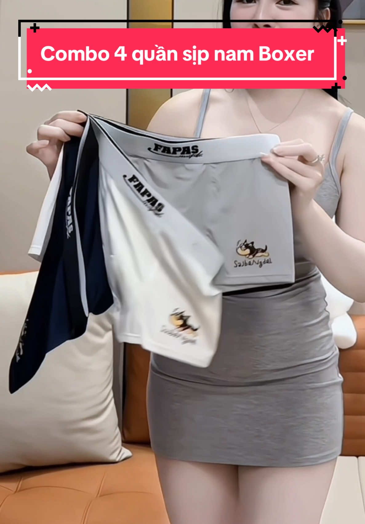 Combo 4 quần sịp nam Boxer chất thun lạnh co dãn