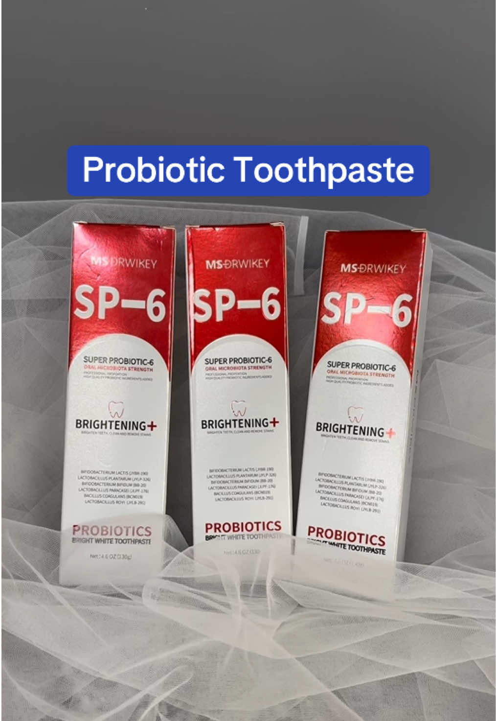 SP-6 Super Probiotic Toothpaste contains 6 probiotic strains to brighten and clean teeth. #sp6 #toothpaste #spotoothpaste #superprobioticstoothpaste #msdrwikey #msdrwikeysp6 #msdrwikeyspotoothpaste #TikTokShop #tiktokmademebuyit #foryourpage