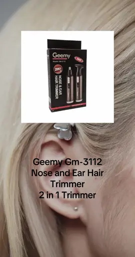 Introducing the Geemy GM-3112, a versatile 2-in-1 nose and ear hair trimmer designed for easy use and convenience. • 2-in-1 Functionality: Efficiently trims both nose and ear hair. • User-Friendly Design: Simple to operate for hassle-free grooming. • No Warranty: Note that this product does not come with a warranty. This trimmer is perfect for maintaining personal grooming with ease, making it an essential tool in your beauty routine. #GeemyGM3112 #NoseAndEarTrimmer #2in1Trimmer #EasyUseTrimmer #PersonalGrooming #MensGrooming #EarNoseTrimmer #HairTrimmer #GroomingEssentials #TrimmerForMen #BestNoseTrimmer #BestEarTrimmer