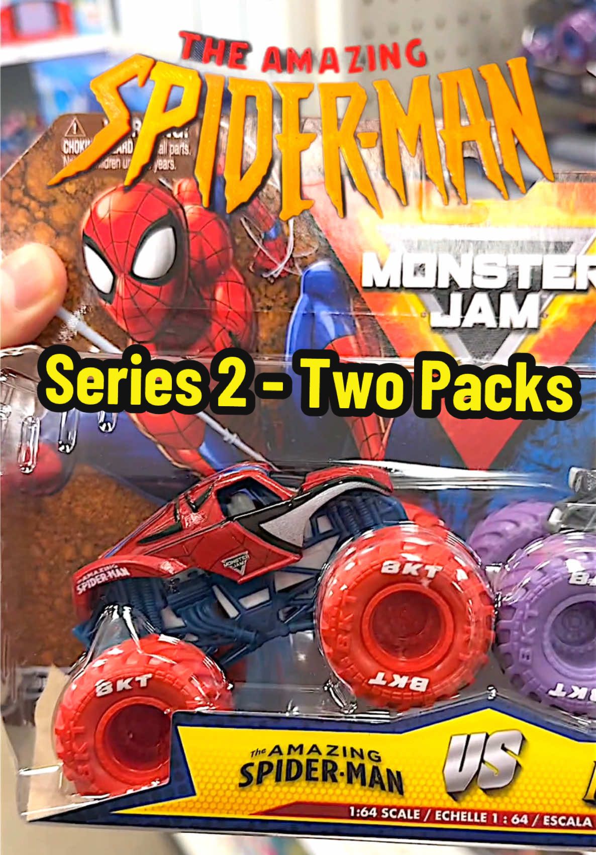 The new 2 pack by monster jam Marvel - series 2 #kittracing #monsterjam #marvel #monsterjammarvel #theamazingspiderman #monstertruck #monstertrucks #monstertrucktoys #monsterjamfans #diecast #diecasttoys #peghunting #fypage 