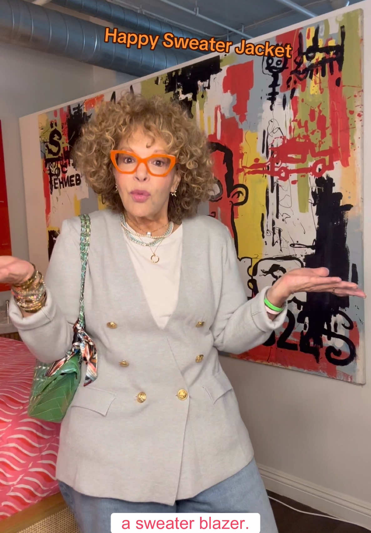 @laEyeworks @MelindaMaria @Macy’s @Hanes @ZARA  who knew there was such a thing as a sweater blazer?!? But look how it defines my waist! Whoa! And sooo soft. Better than a sweatshirt and so sophisticated. Get out of sweats and dress better! You deserve it! @hellohappyandrea