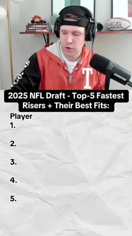 Who are the top-5 fastest rising guys on our board and what are their best fits for the 2025 NFL Draft?  #reaction #nfldraft #seahawks #bears #panthers #49ers 