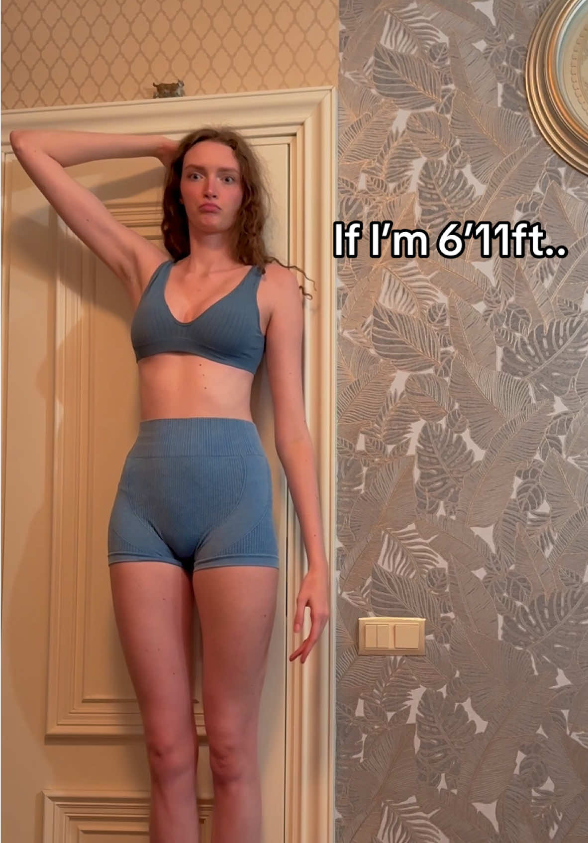 Height comparison with a door🚪🔥#fyp #trendingvideo #goviraltiktok #tiktoker #tallgirl #girl #model #viralvideos #beautiful #giantess #giant #giantwoman #height #cute #outfit #comparison #cute #outfit #hands #socks #longlegs #door #tallpeopleproblems #shorts #croptop 