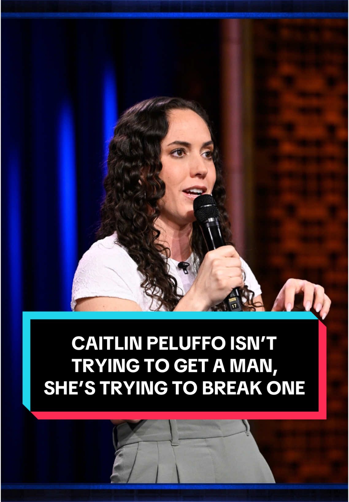 @CaitlinPeluffo isn’t trying to get a man, she’s trying to break one 🤣 #FallonTonight #StandUp #CaitlinPeluffo 