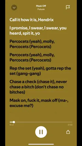 Mask Off - Future  #music #songs #lyrics_songs #foryoupage #foru #fyp #search #popular #spotify #applemusic #fypsounds #treanding #grammy #billboard #kendrick #drake #future #mask #off #maskoff #represent #maskofffuture #viral_video #lyricsedit 