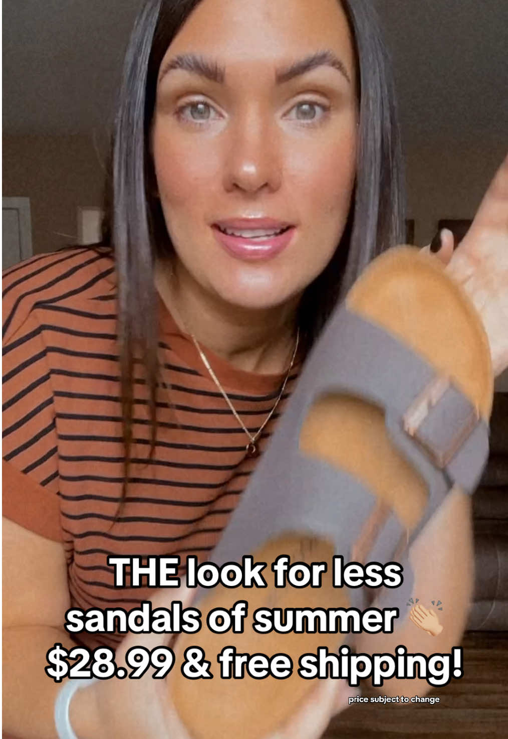 I still can’t believe how cheap these were 🤪 these sandals are 10/10 👏🏼👏🏼👏🏼 @EVELLYHOOTD US #sandals #slidesandals #leathersandals #summersandals #summerstyle #SummerFashion #springfashion #springstyle #tiktokshopaffiliate #TikTokShopFashion #tiktokshopfinds #tiktokshopspringglowup #tiktokshoprestock 
