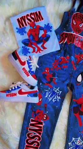 Custom Spider-Man inspired overalls ❤️😮‍💨🤞🏾🙃🖤#fyp #fypシ #custom #customkidsclothes #fypシ゚viral #nike #spiderman 