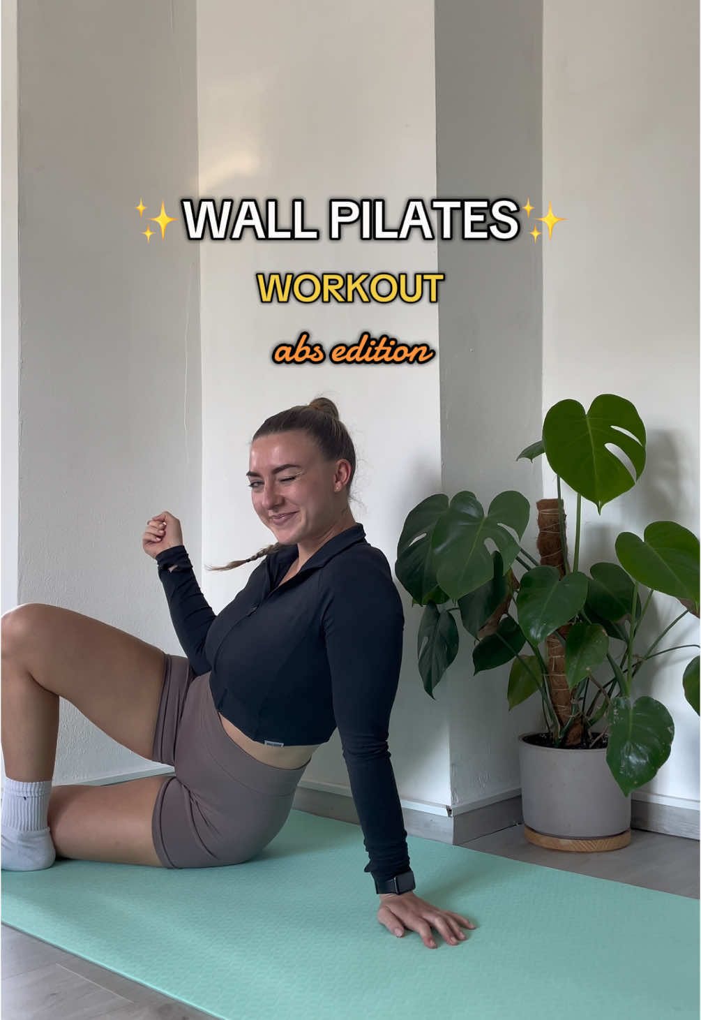 wall pilates workout - abs edition 🧡 #wallworkout #wallpilates #pilatesworkout #homeworkout #abs 