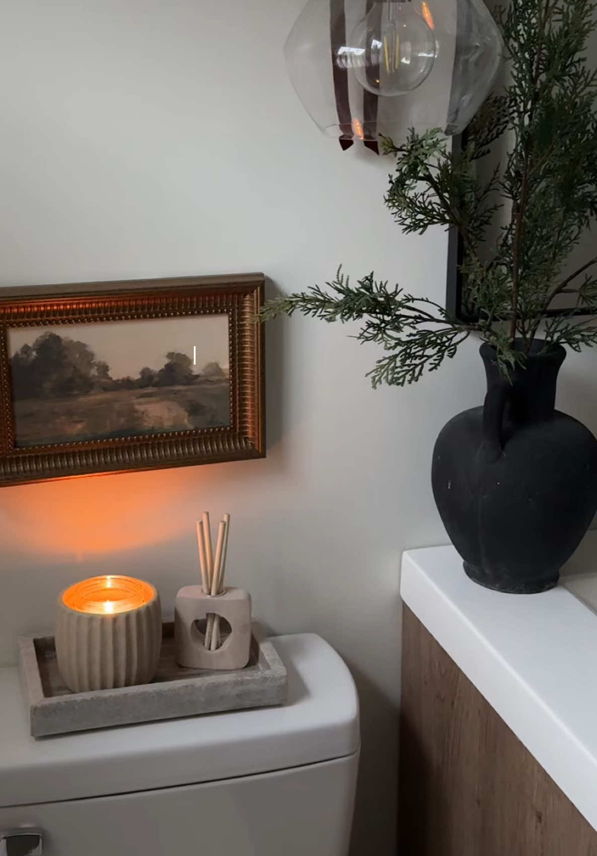 cozy small bathroom inspo 🕯️ 🔗 on my LTK! #Home #homedecor #bathroom #bathroomdecor #interiordesign  Small bathroom decor