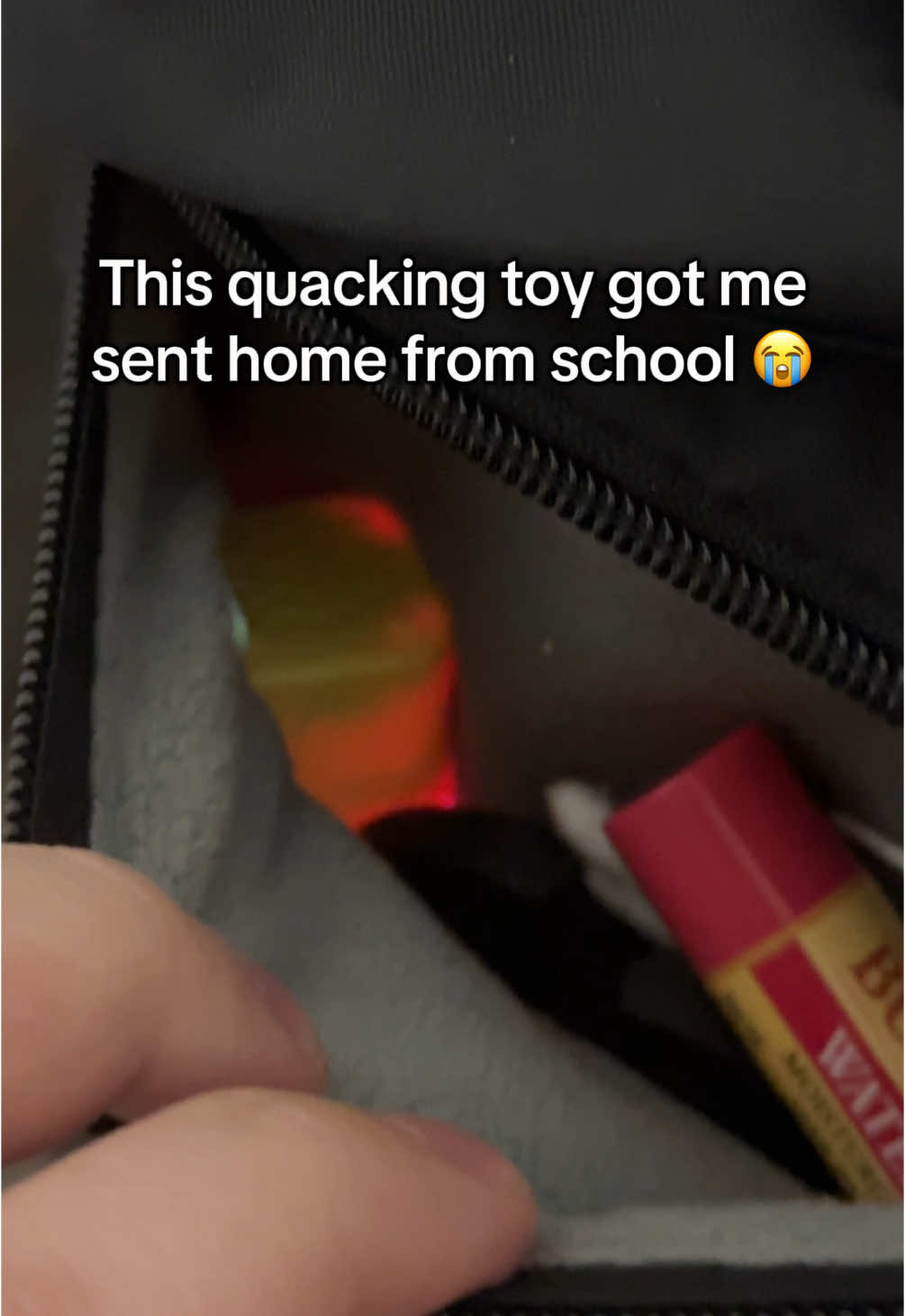 This toy got me sent home from school 😭 #fidgettoys #toy #fidget #duck #keychain #prank 