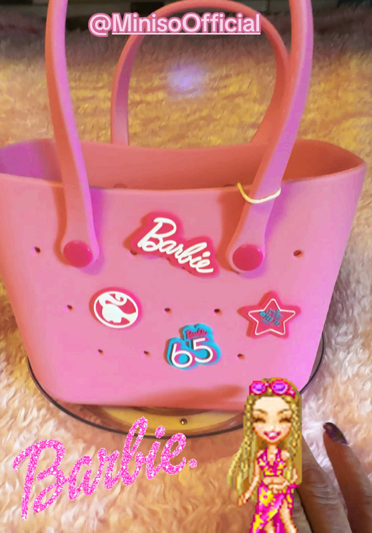 Barbie Tote @MINISO United States #barbie #barbietote #barbieminiso @Katelyn Williams @The Velvet Peach Vault @Linda @Tammy Vidrine @SilkyReddGirl @Michelle_loto_ 