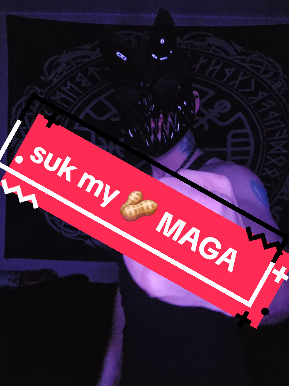 this one goes out to all you MAGA you all can support my 🥜 i will fight against you till my last breath. #mdni #fypシ #fyp #fypage #fypageシ #foryoupage #mask #maskedtiktoker #maskedman #menincorsets #chaos💥kingdom #norsepagan #celestial🌑dark🐺wolves #faafo😈purgefam😈 #juggalo #juggalofamily #fu 