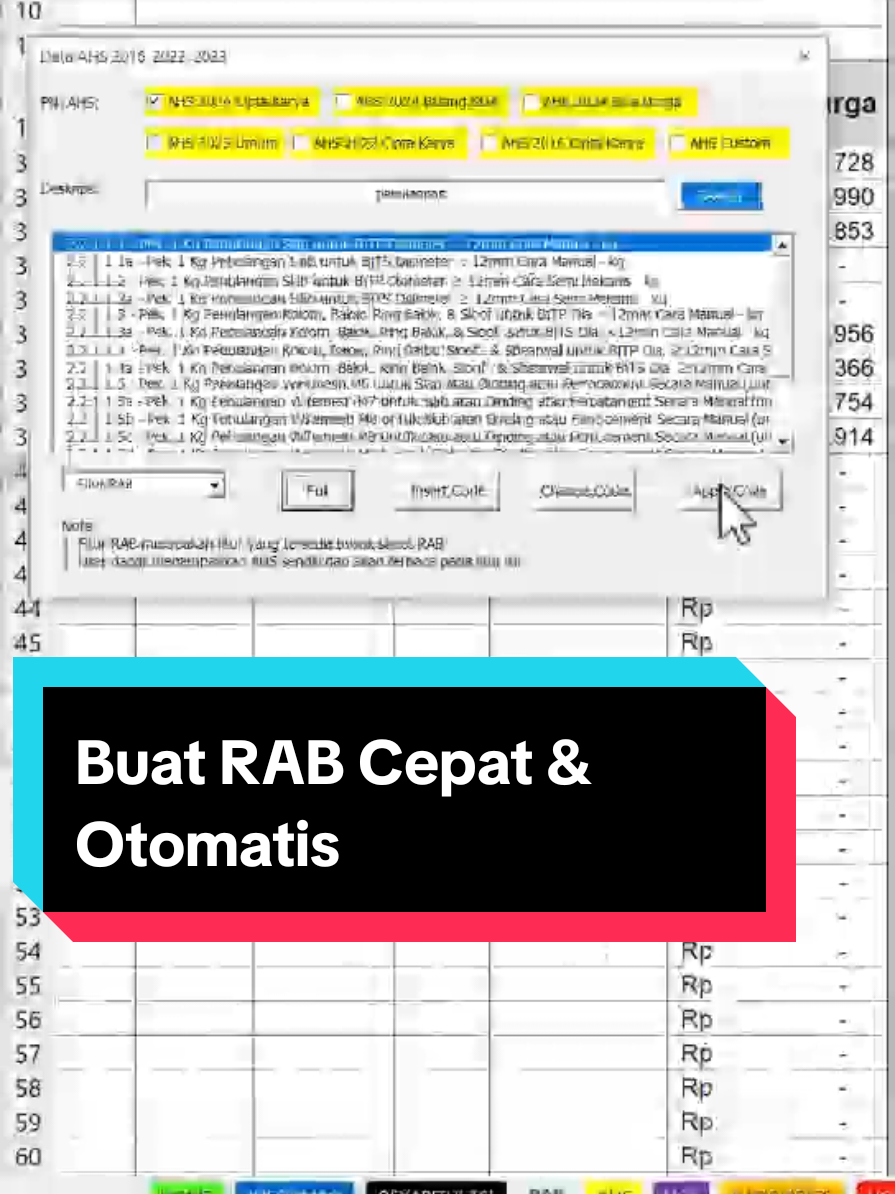 Buat RAB Cepat dan Otomatis dengan Aplikasi Excel RAB #rab #tekniksipil #volumebangunan #biayaproyek #anggaranproyek #quantitysurveyor #proyekkonstruksi #proyek #tekniksipilindonesia #estimator #civilengineering #aplikasiexcelrab #aplikasiexcelrab 