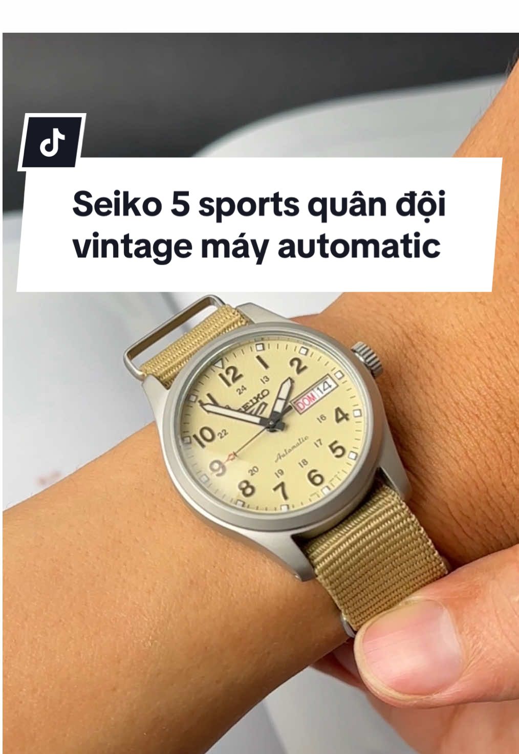 Seiko 5 trở lại với thiết kế quân đội vintage vẫn cực sang, anh em thấy sao?     #donghohaitrieupremium #dongho #seiko #srpj83k1 