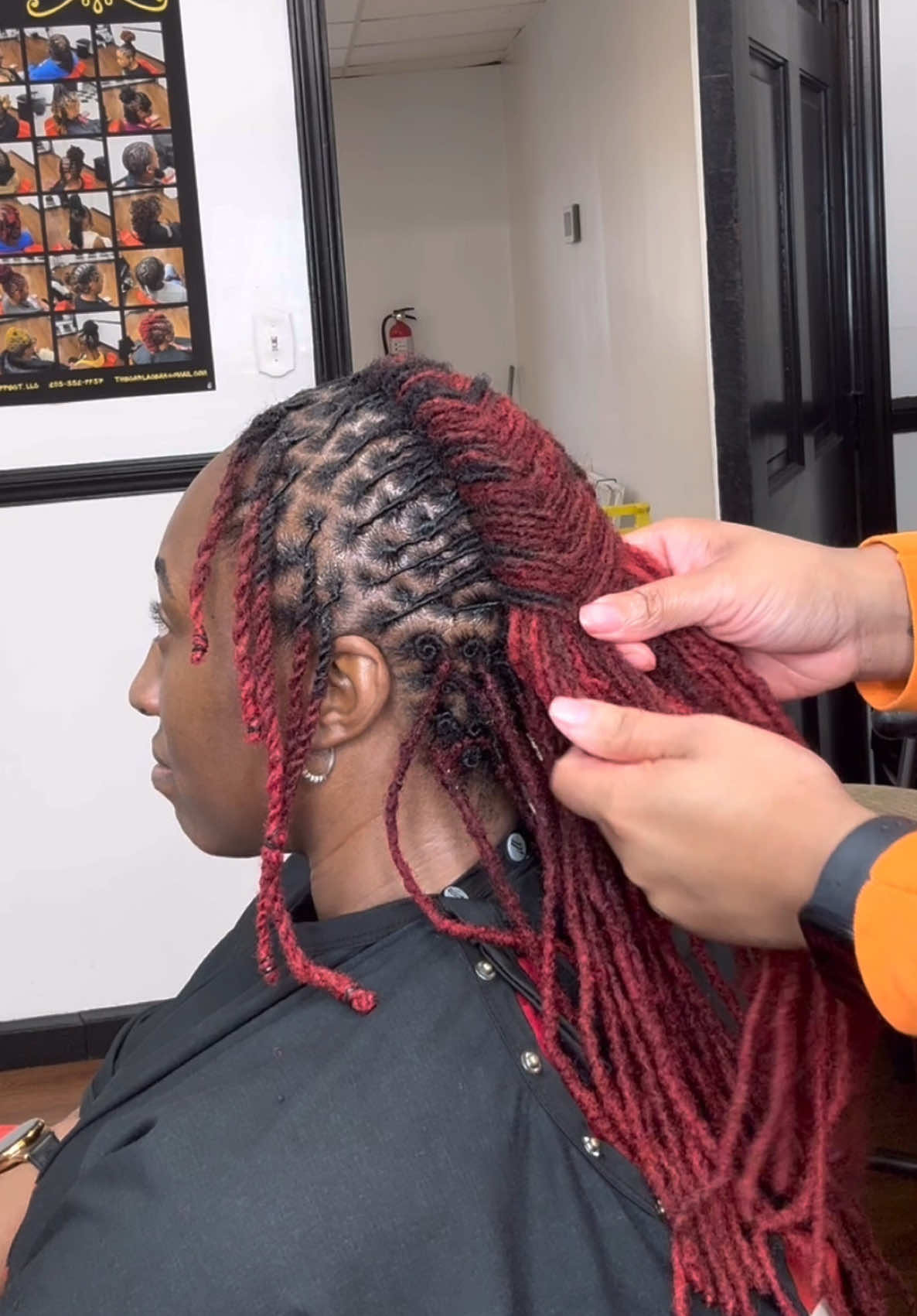 Fishtail braid tutorial  #locs #dreads #locstyles #dreadstyles #fishtailbraid #fishtailbraids #loctutorial #redhair #redlocs 