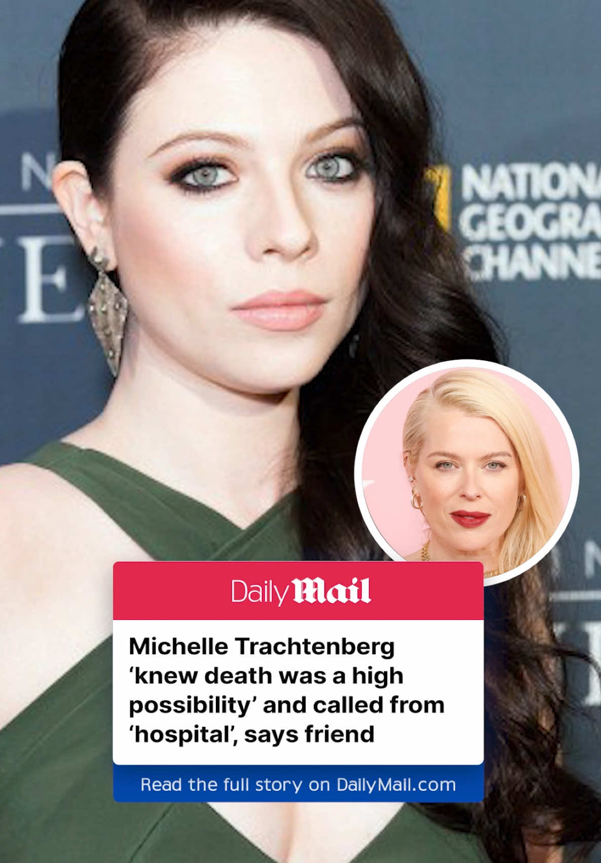 Photographer Amanda de Cadenet shared that Michelle Trachtenberg 'knew death was a high possibility' and had FaceTimed her from a 'hospital bed' prior to her death at 39. De Cadenet, 52, shared a tribute to the Gossip Girl star, who was found dead Wednesday morning, before later amending her caption. 'I will always remember you as the young vivacious woman I met when I took this photo of you,' she wrote. 'Seeing your face from the hospital bed when we FaceTimed recently, even though you did not look like you, your sweetness and humor were still alive.' 'I will not share the details of our conversations over the last 6 months. But you knew that death was a high possibility,' she added of Trachtenberg, who recently underwent a live transplant, as per TMZ. Read the full story on DailyMail.com - link in bio. #michelleTrachtenberg #gossipgirl #disney #news #showbiz #celebrity 