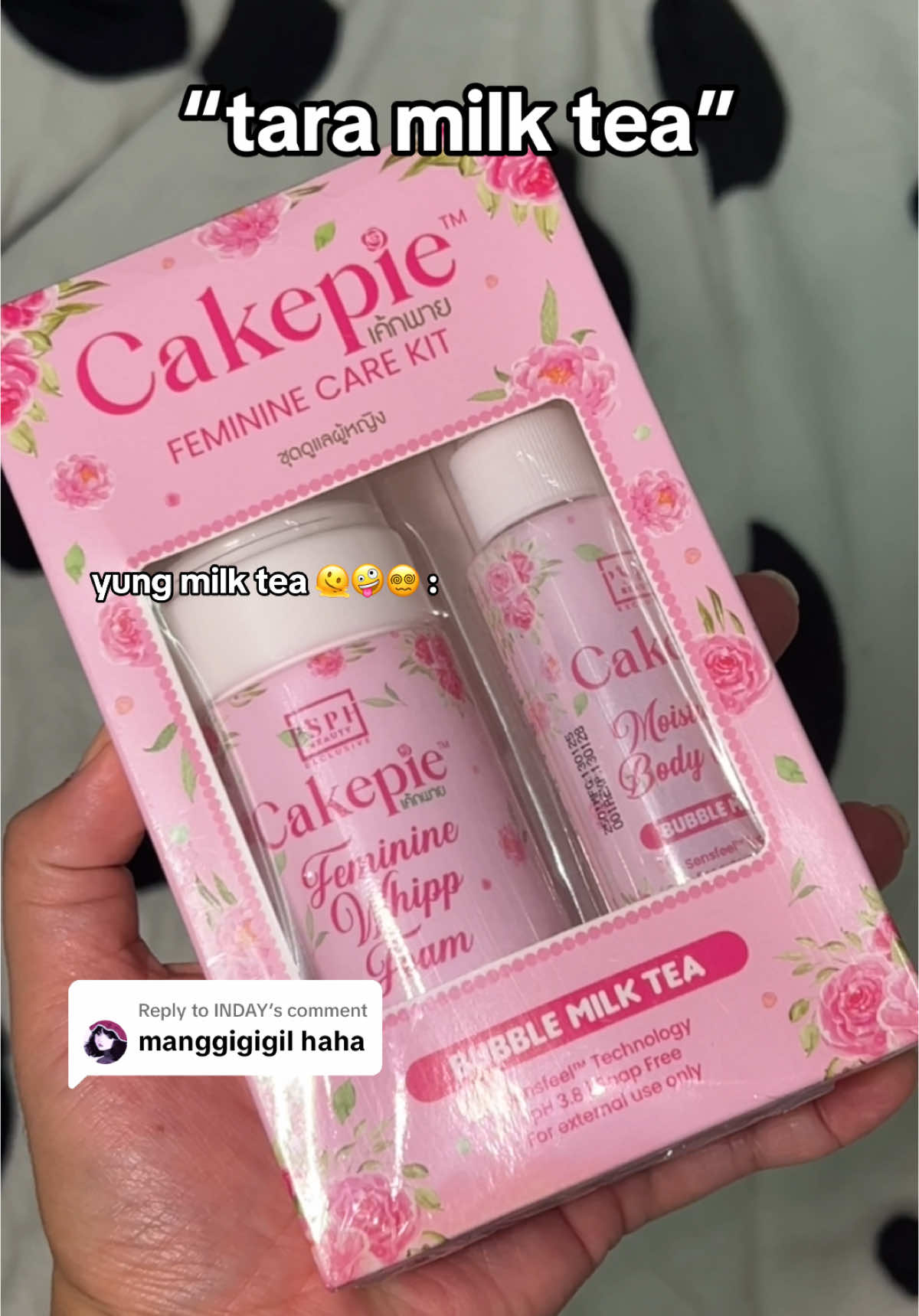 Replying to @INDAY Cake Pie Bubble Milk Tea with odor blocker thanks to the persimmon extract. 🤗 #cakepie #cakepietok #cakepieking #cakepiesensation #psphbeauty 