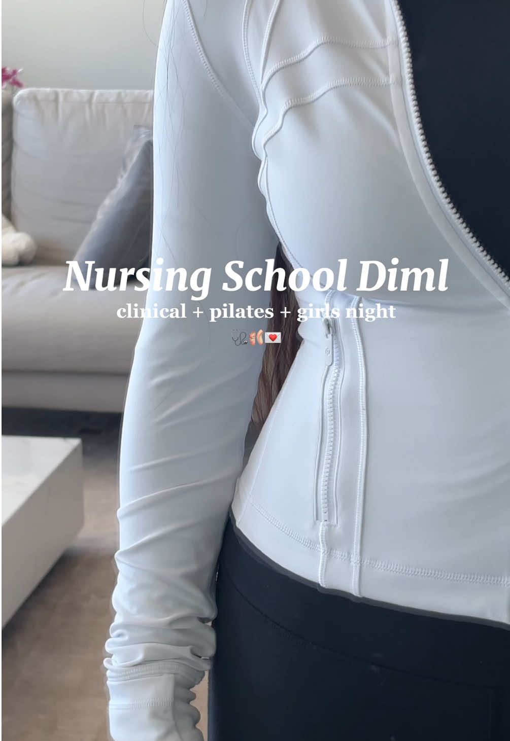 prioritizing balance in nursing school is so important!! 🩺🫶🏼 day in my life, first psych clinical!!  @lululemon - define jacket @SKIMS - sweat suit set @Alo Yoga - yoga pants  @New Balance - 9060 rain cloud sneakers #nursingstudent #nursingschool #absnprogram #absn #nyc #Vlog #diml #dayinmylife #dimlvlog #pilates #clinical #nursingschoolvlog #psych 