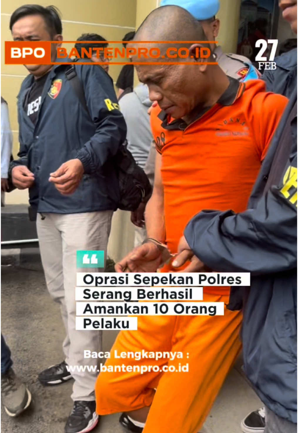 Jelang bulan suci ramadhan 1446 H/2025 tim reserse kriminal Satreskrim Polres Serang dan Polsek jajaran berhasil menangkap delapan orang bandit jalanan diringkus dalam operasi sepekan. #beritatiktok #tiktoknews #fypシ゚ #infoserang #beritahariini #beritaterkini #polresserang 