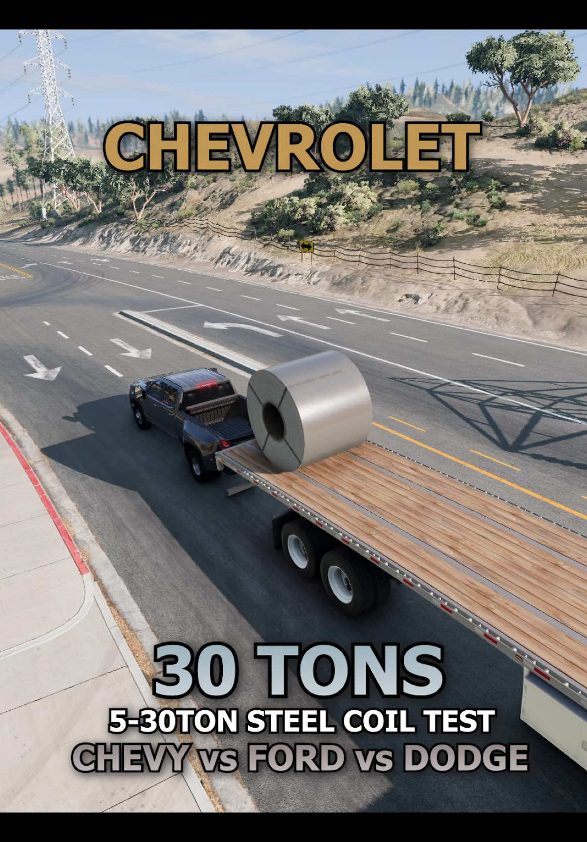 Can Any Truck Survive 30 TONS of steel??🤔 #fyp #crash #viral #foryou #foryoupage #america #truck #beamng #beamngdrive 