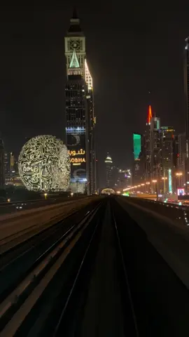 Dubai metro at night. #dubai #uae #viral #travel #tiktokviral #night #nightrides 