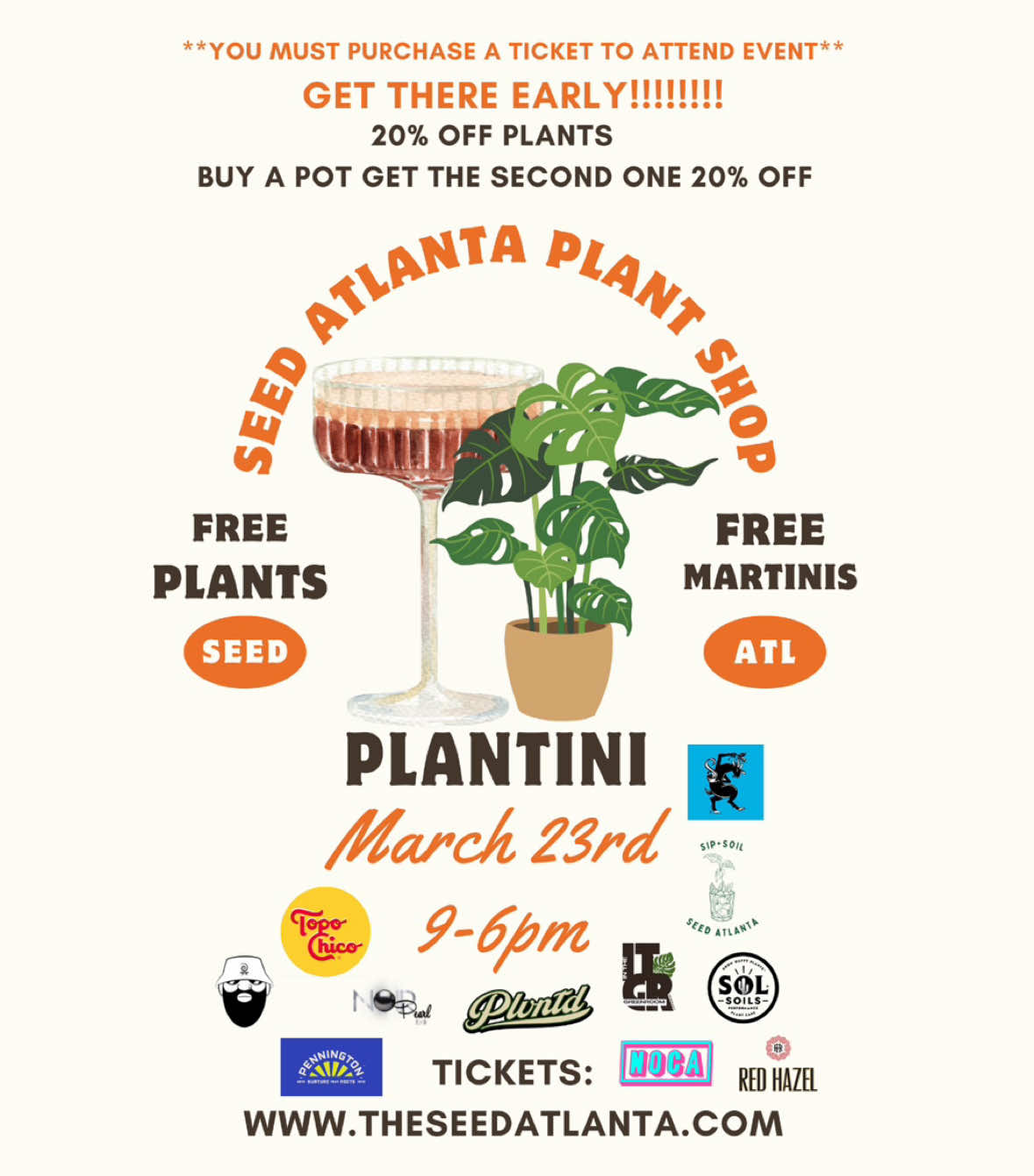 Tickets available now! A ticket= a plant!!  #plantini #freeplants #seedatlanta #espressomartini #atlanta #fyppppppppppppppppppppppp 