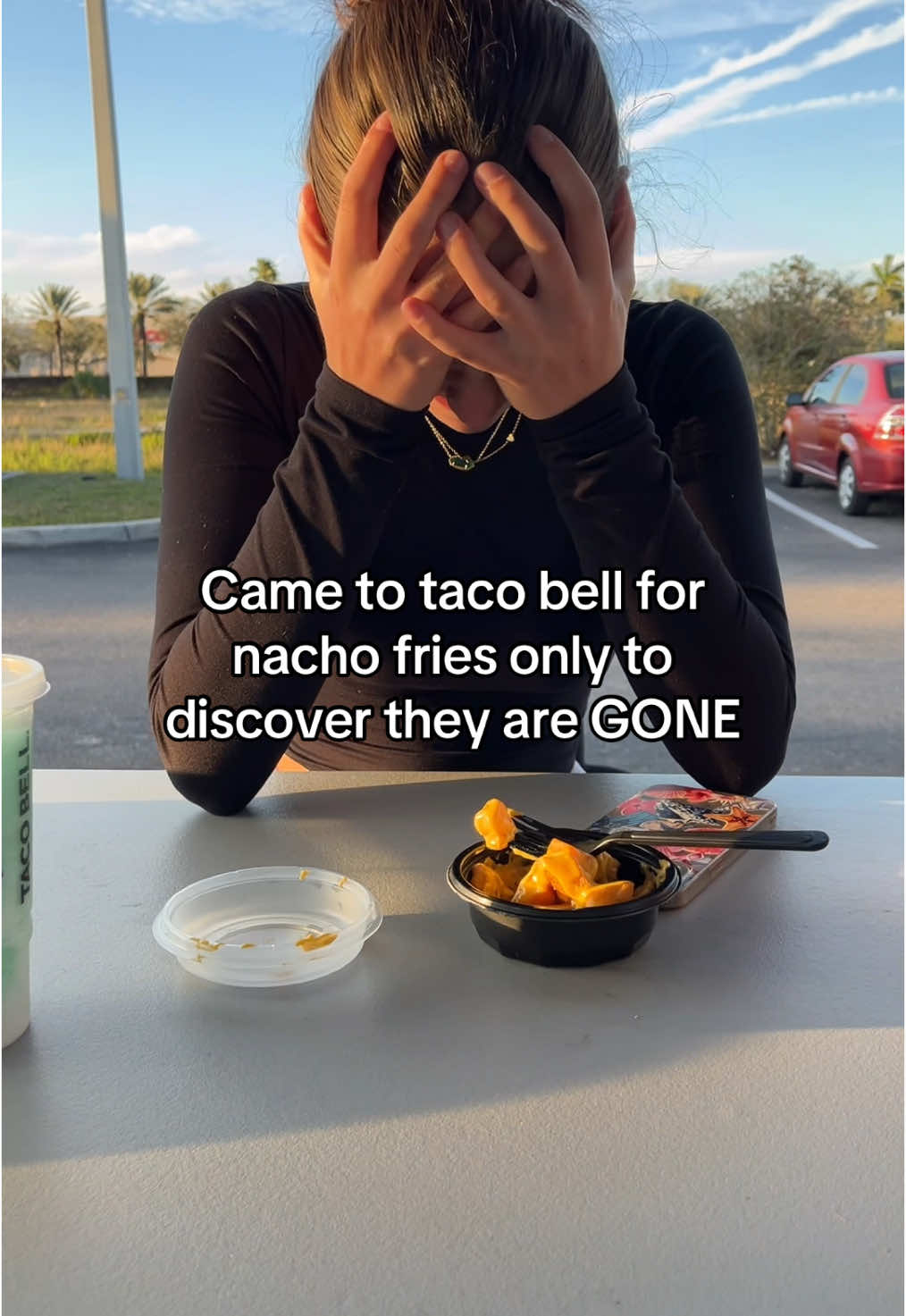 WE ARE CRASHING OUT @tacobell do you hate us??? @belles #tacobell #taco #nachofries 