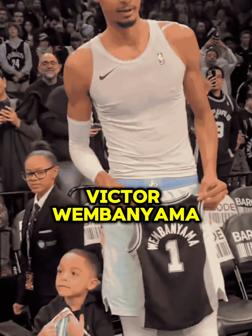 A dad is reportedly feeling bad after selling his son's Victor Wembanyama jersey for $73k #spurs #victorwembanyama #wemby #jersey #auction #NBA #basketball 