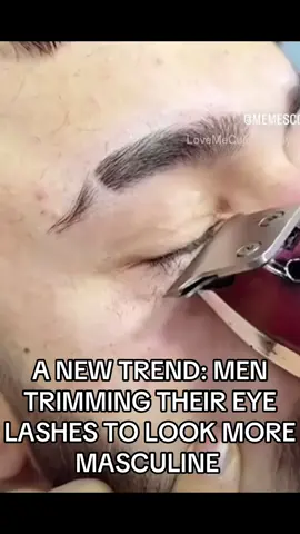 NEW TREND:  MEN TRIMMING THEIR EYE LASHES TO APPEAR MORE MASCULINE #mexico #usa #fyp #brazil #india #tiktokindia #asia #uktiktok #fypシ #fypシ゚viral #pakistan #pakistani_tik_tok #foryoupage #foryourpage #parati #paratiiiiiiiiiiiiiiiiiiiiiiiiiiiiiii #paratipage #viralvideo #foru #likes #views #trendingvideo #trending #barbershop #barber#following #followingthetrends #funnyvideo #funnymoments #bruh #omg #watch #france #italy #spain #africa #salon 