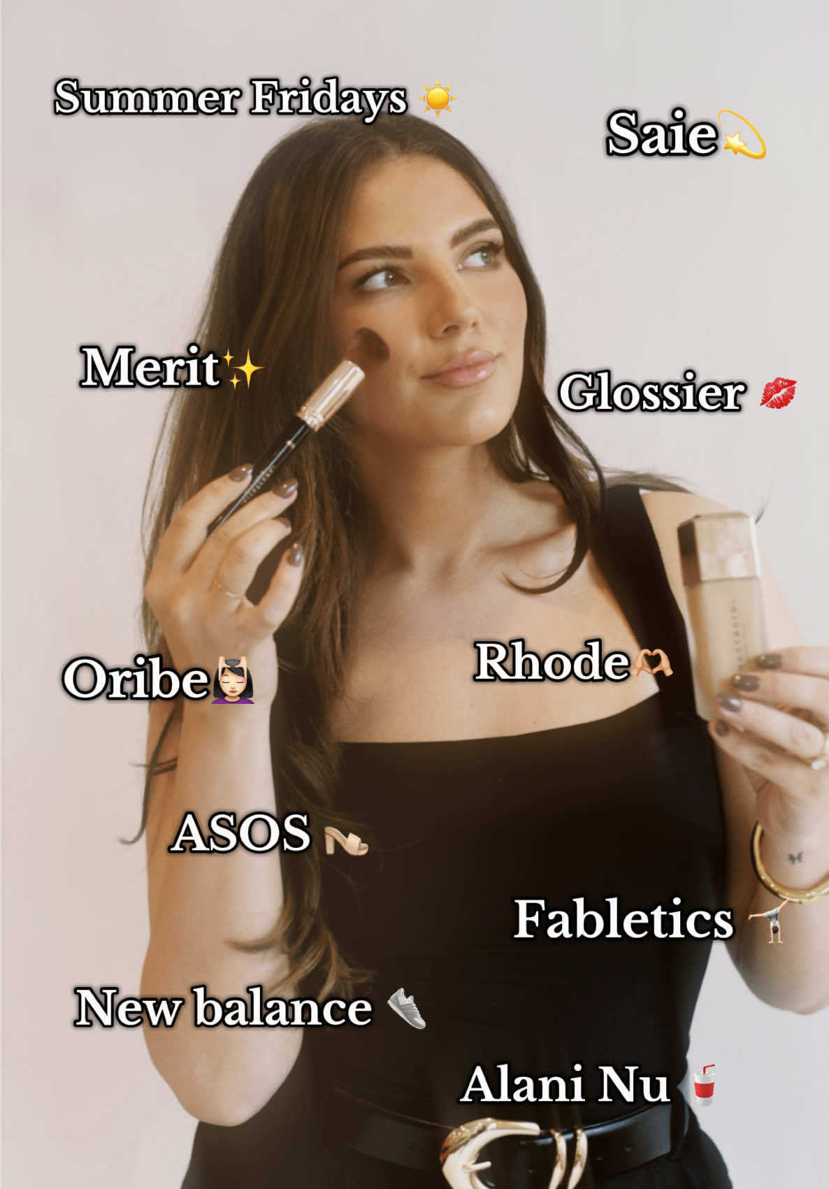 Just to name a few. 😌✨🫶🏼 @Glossier @Saie @Fabletics @New Balance @rhode skin @Summer Fridays @asos @Alani Nutrition @Oribe @MERIT Beauty ✨ #ugc#ugccreator #ugccontentcreator #pr#prlist 