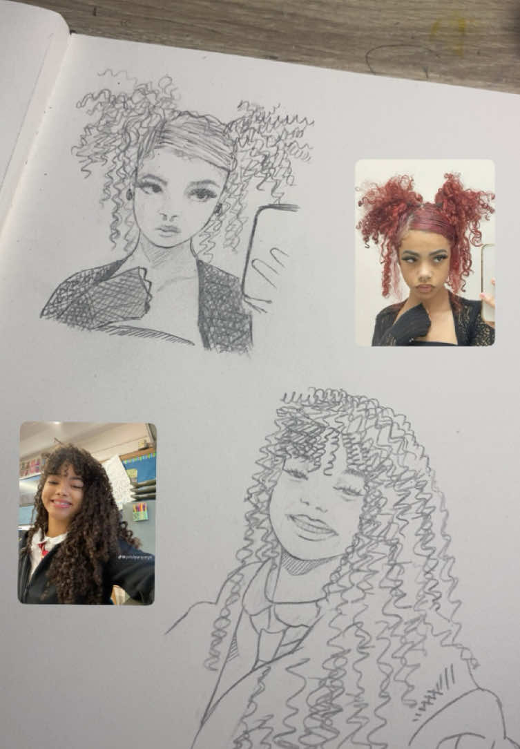 Entraînement de dessin de portrait #portraitartist #curlyhair 