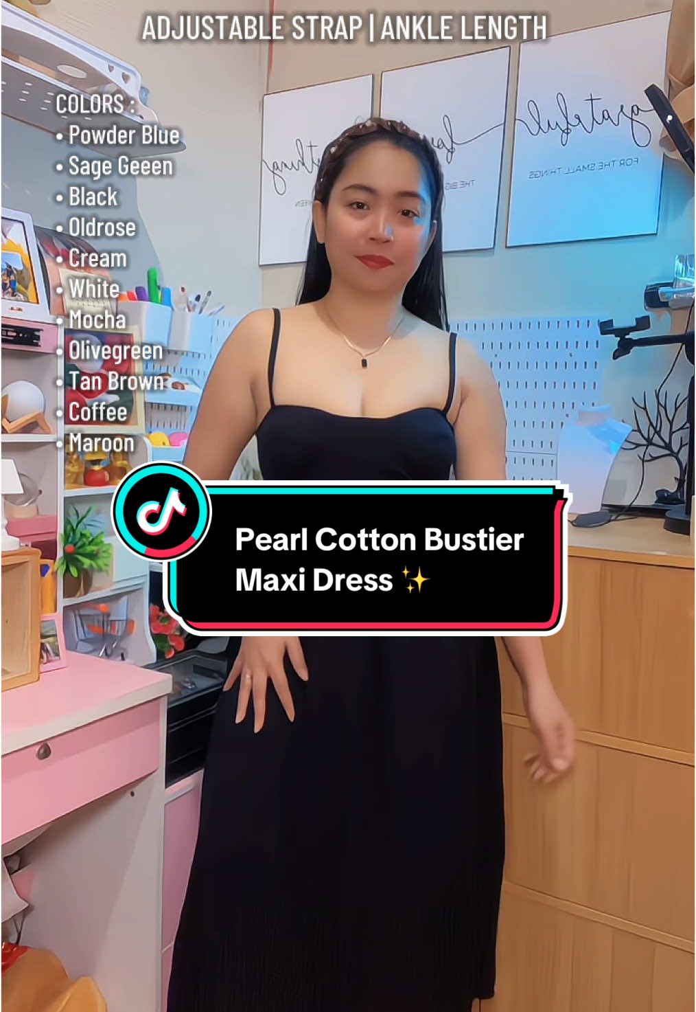 napaka ganda ng dress ✨😍 #maxidress #bustier #dress #padded #adjustable #strap #pearlcotton #linendress 